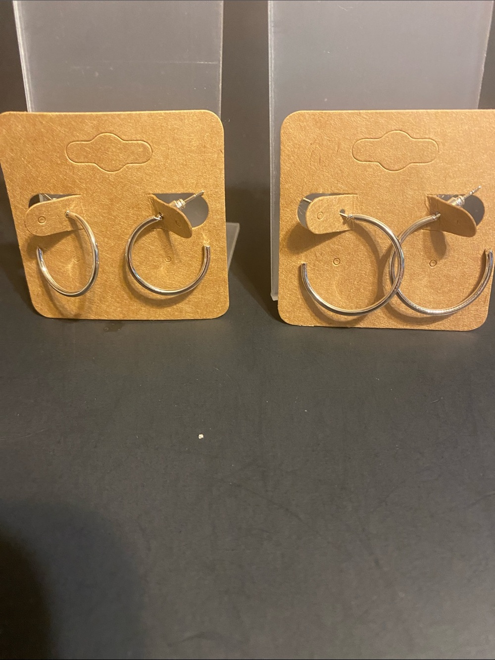 Silver Hoop Earrings - Pair of 2 Sizes